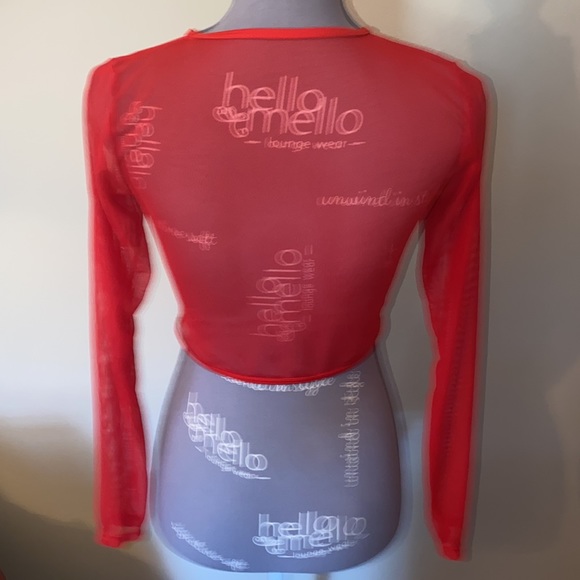❤️ Shein sheer red long sleeve top size large ❤️ - Picture 3 of 4